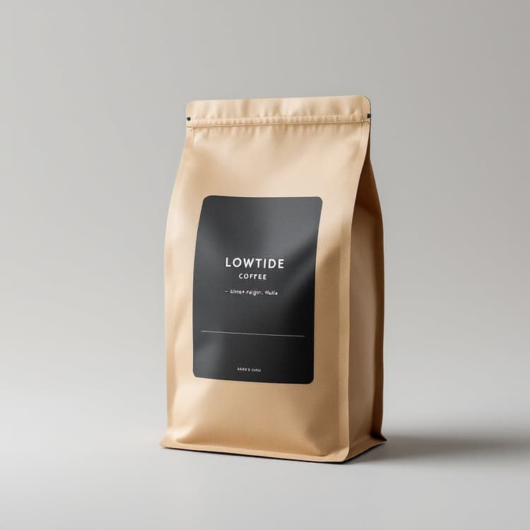 The plain product photo advrt was given: a kraft coffee bag